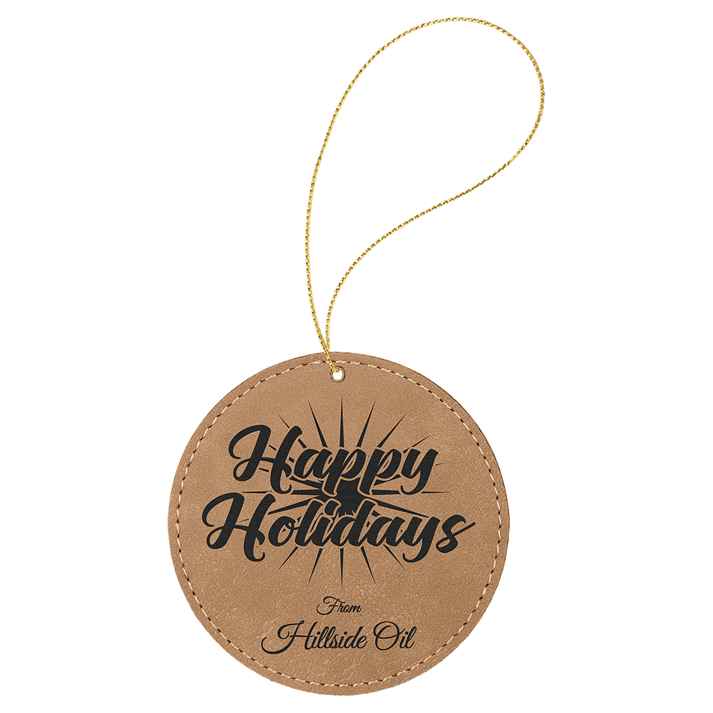 Leatherette holiday ornament
