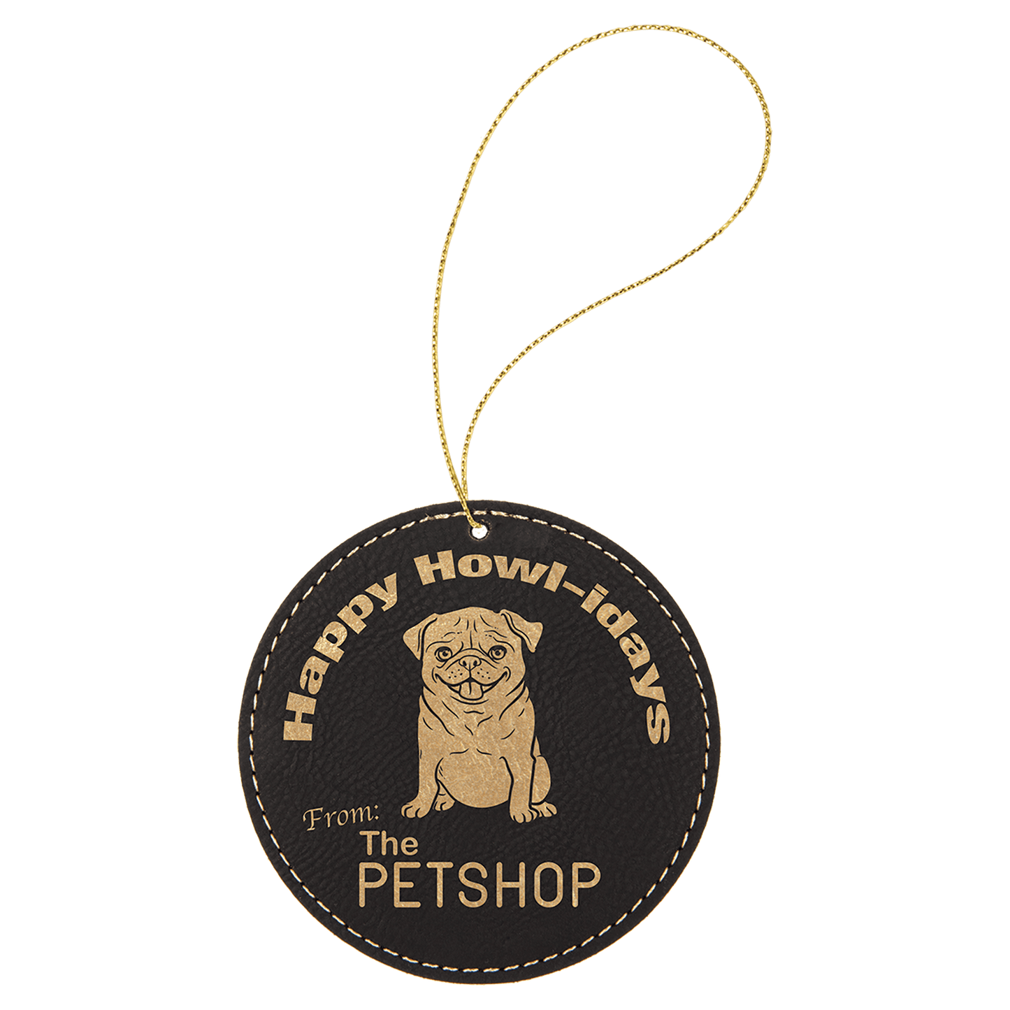 Leatherette holiday ornament