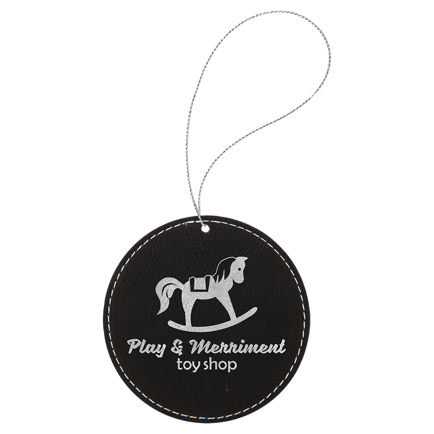 Leatherette holiday ornament