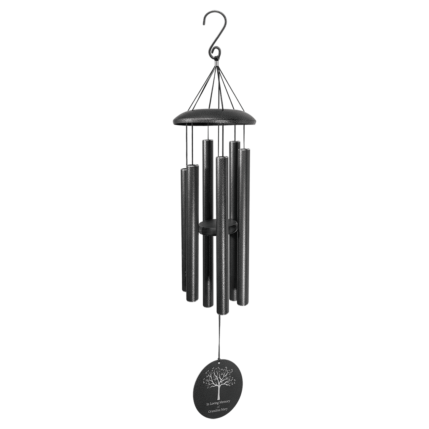 36" Black Powder Coated Aluminum Wind Chime