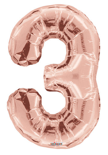 34" Rose Gold Foil Number