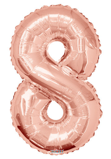 34" Rose Gold Foil Number