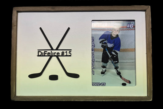 Customized hockey picture frame