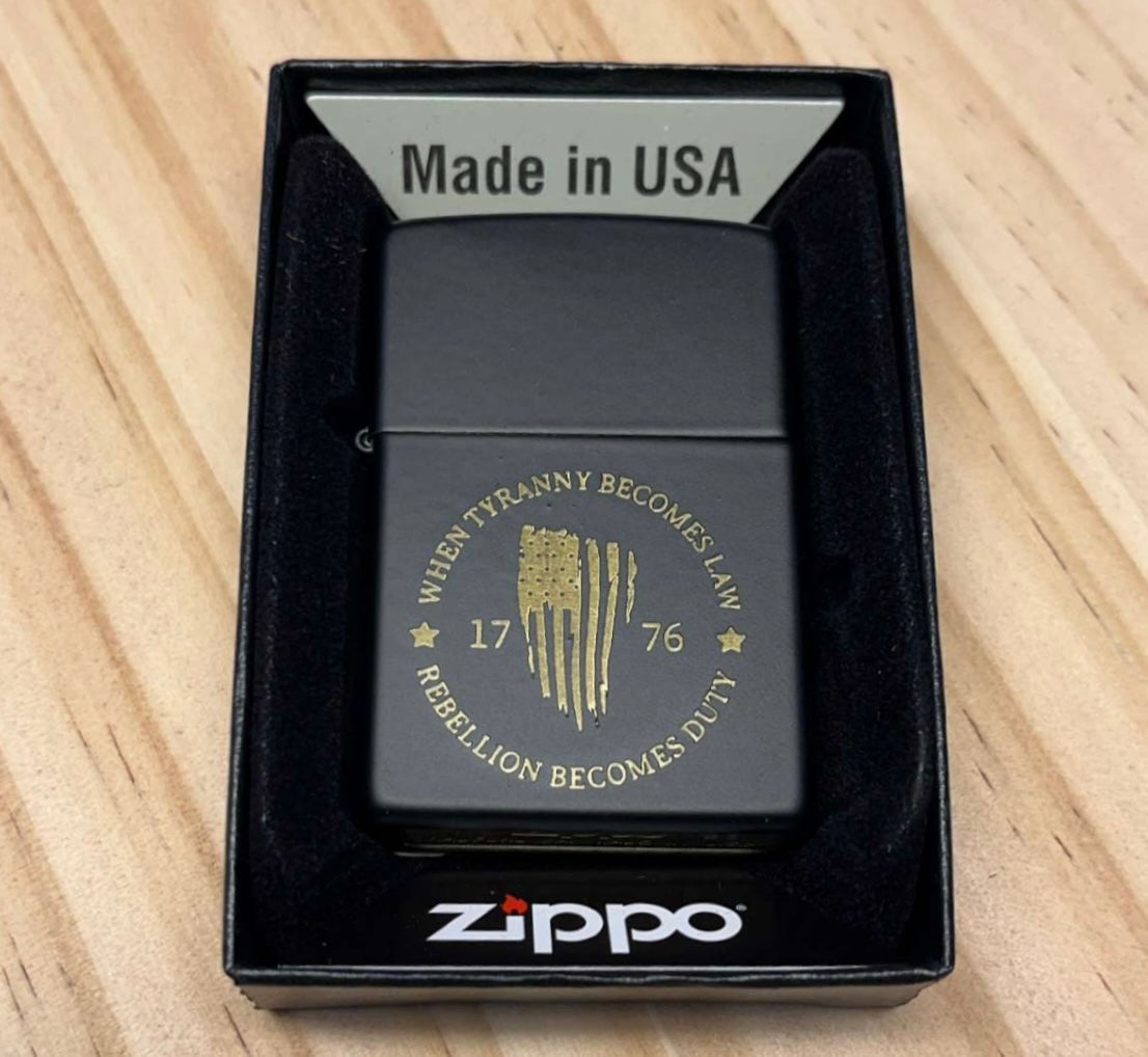 Engraved zippo lighter