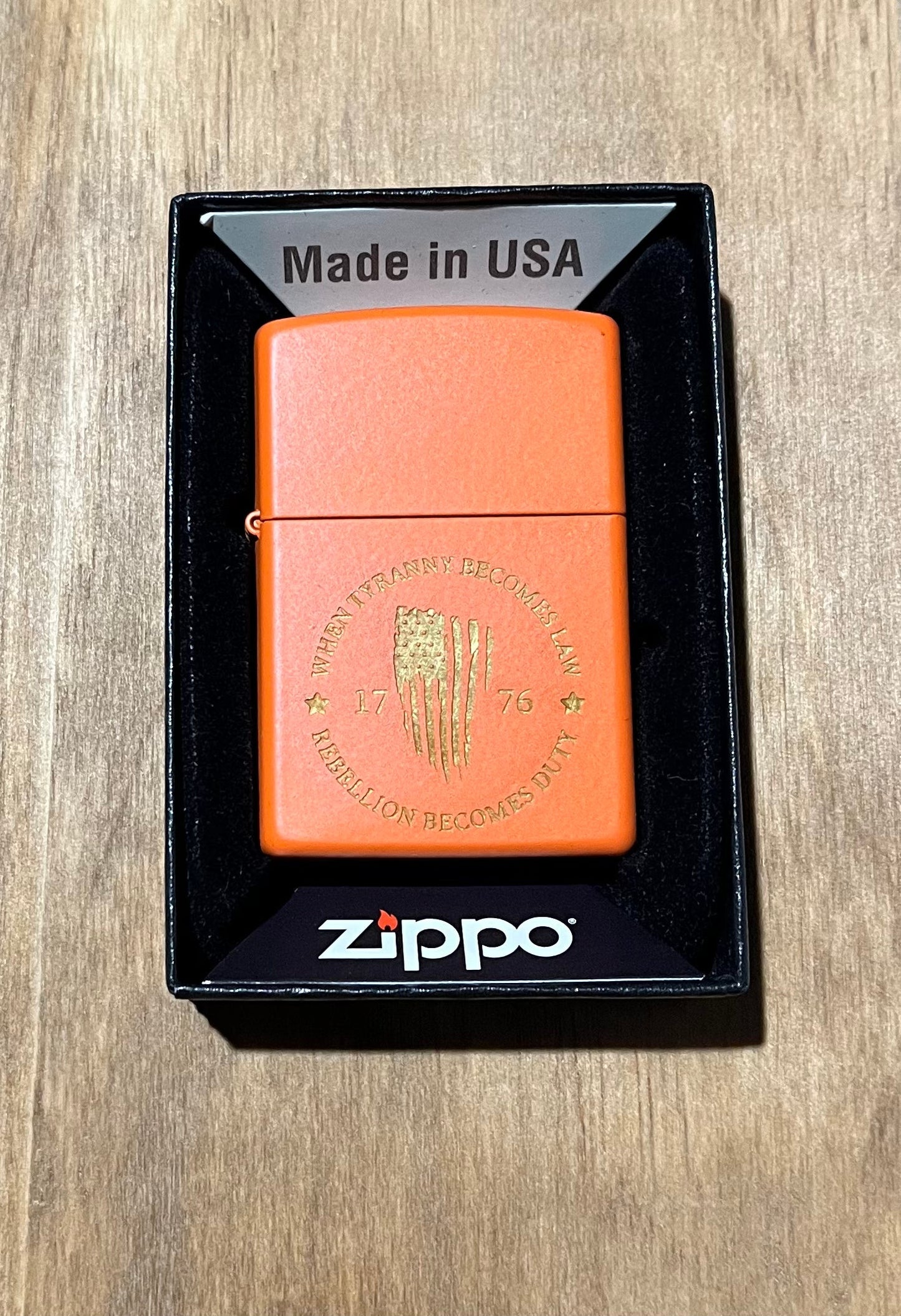 Engraved zippo lighter