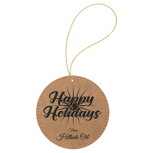 Leatherette holiday ornament