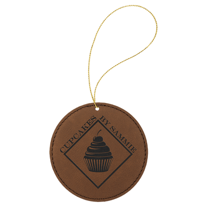 Leatherette holiday ornament