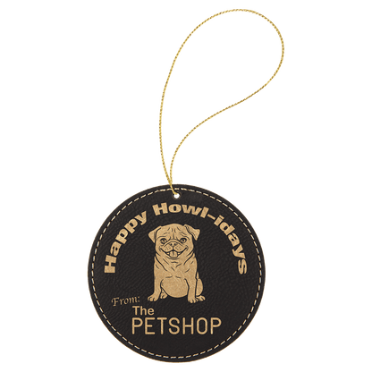 Leatherette holiday ornament