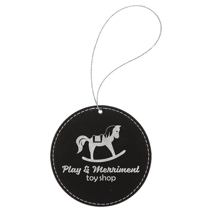 Leatherette holiday ornament