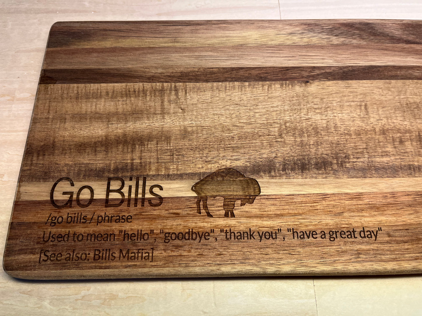 Go Bills serving board