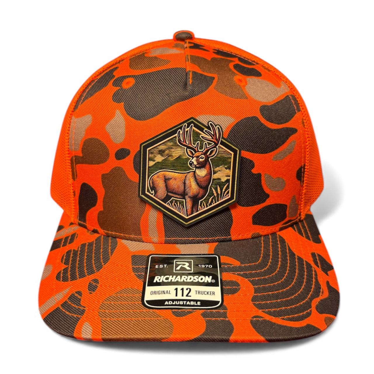 Blaze orange camo hunting hat