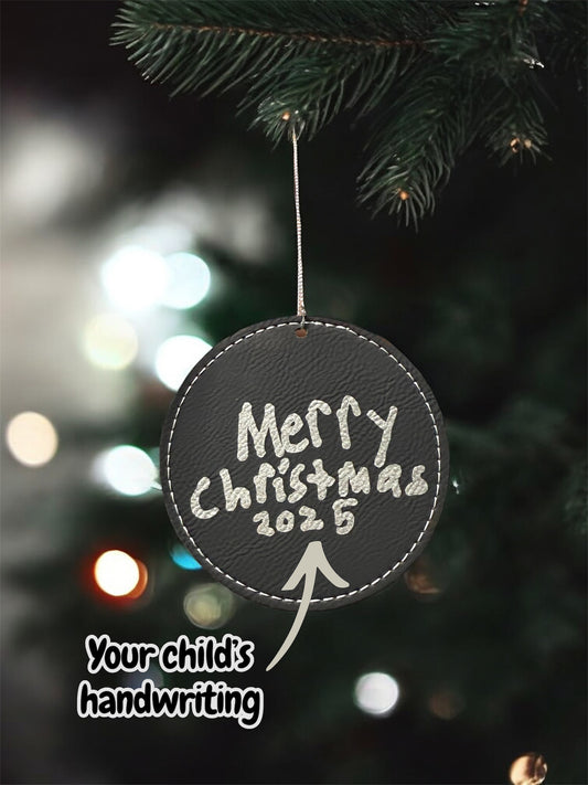 Handwritten leatherette ornament