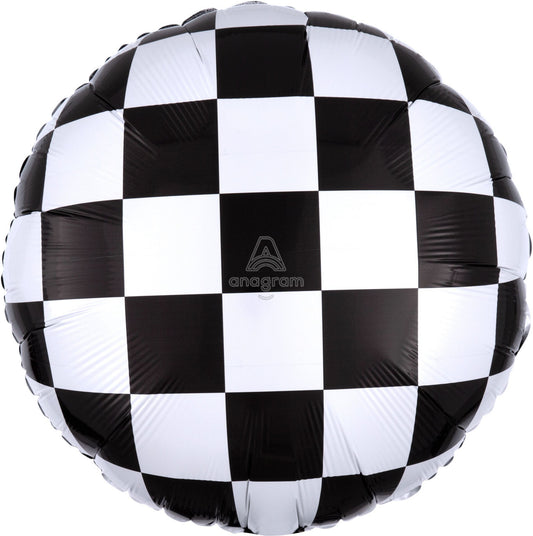 18" Checkered Black and White Round