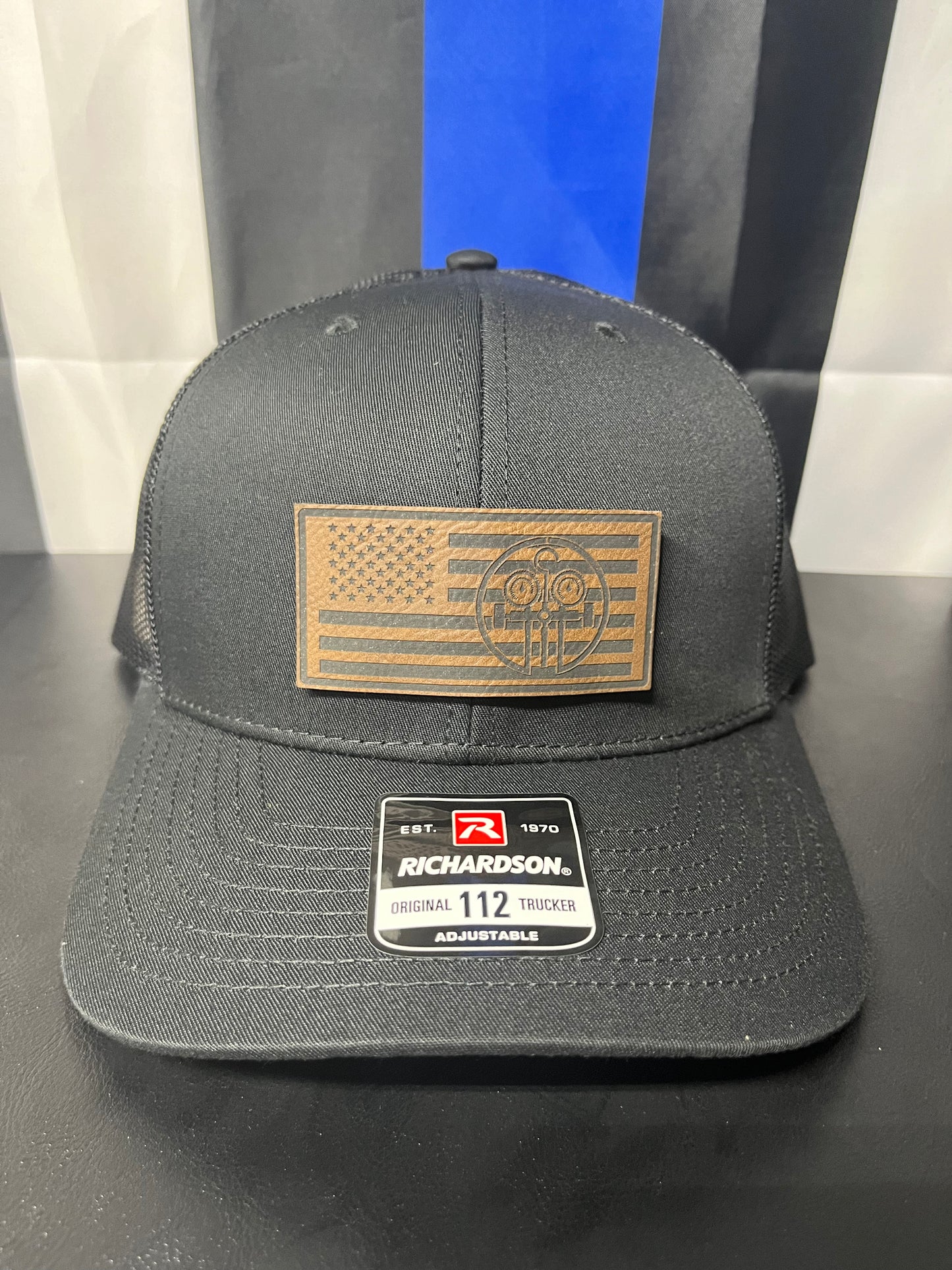 HVAC flag leatherette patch Hat