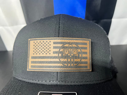 HVAC flag leatherette patch Hat