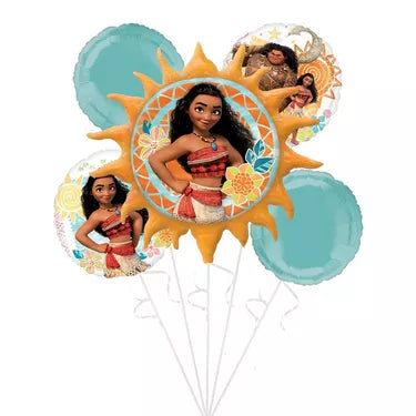 Moana Foil Balloon Bouquet, 5pc