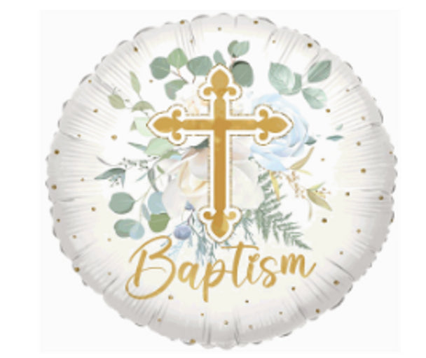 18" Baptism Round Foil Balloon