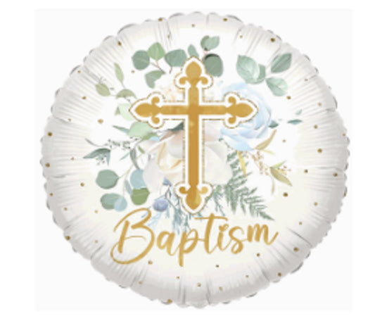 18" Baptism Round Foil Balloon