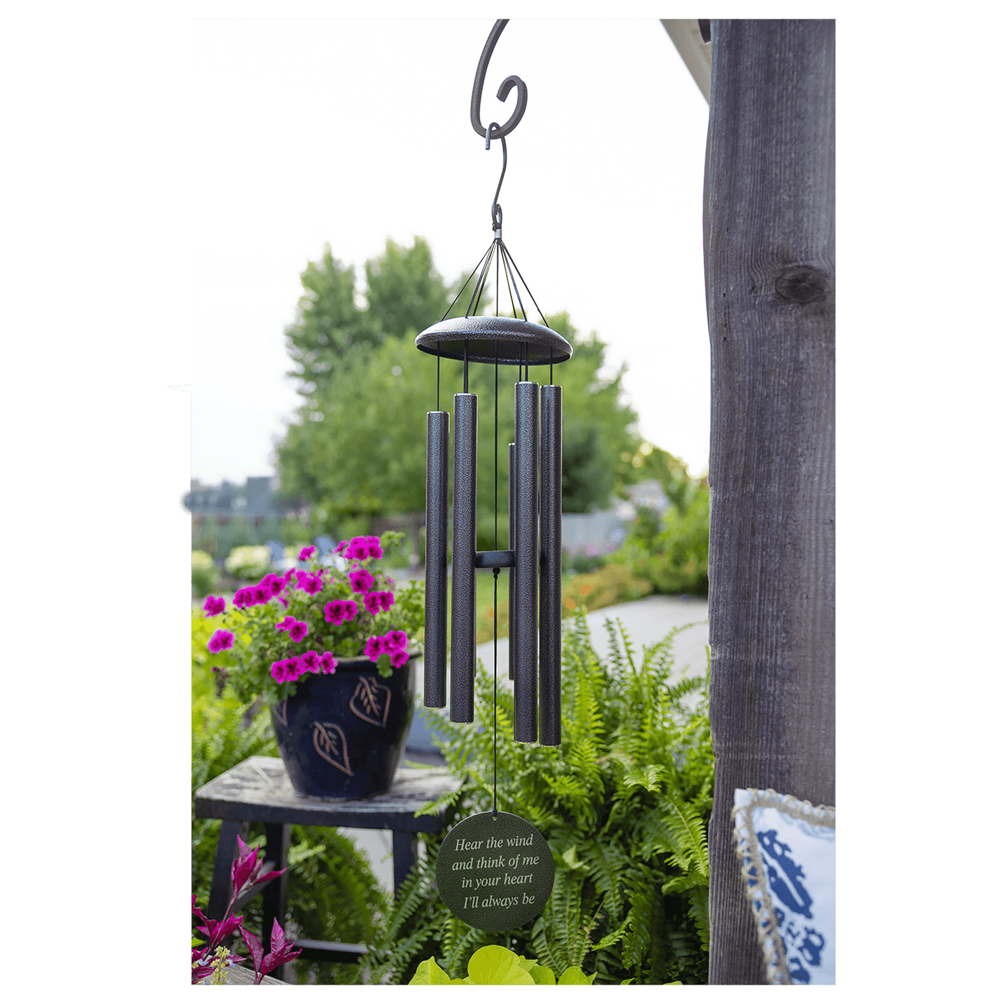 36" Black Powder Coated Aluminum Wind Chime