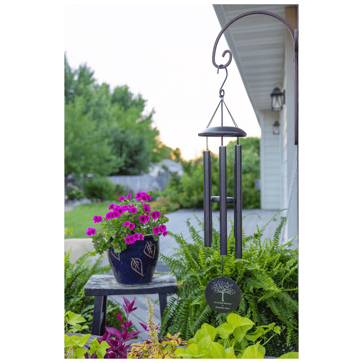 36" Black Powder Coated Aluminum Wind Chime